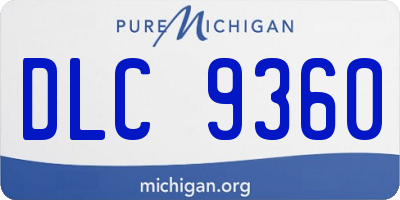 MI license plate DLC9360