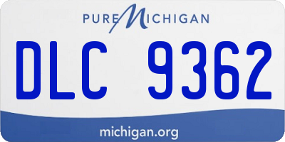MI license plate DLC9362