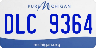 MI license plate DLC9364