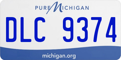 MI license plate DLC9374