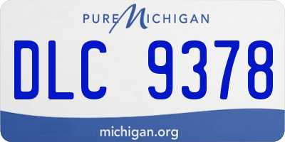 MI license plate DLC9378