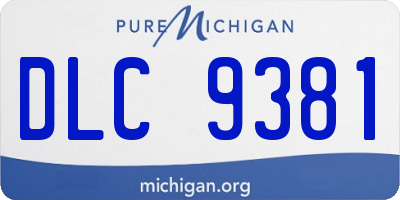 MI license plate DLC9381