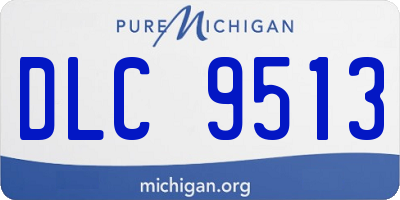 MI license plate DLC9513