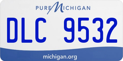 MI license plate DLC9532