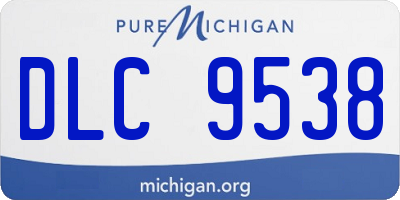 MI license plate DLC9538