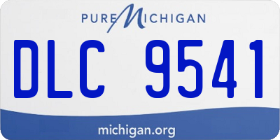 MI license plate DLC9541