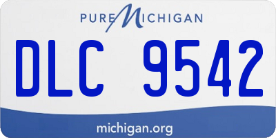 MI license plate DLC9542