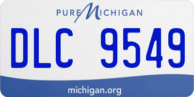 MI license plate DLC9549