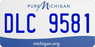 MI license plate DLC9581