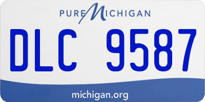 MI license plate DLC9587