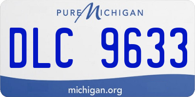 MI license plate DLC9633