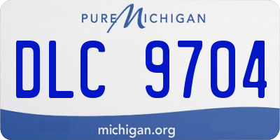 MI license plate DLC9704