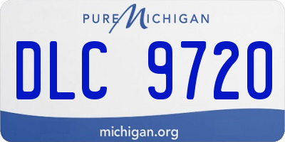 MI license plate DLC9720