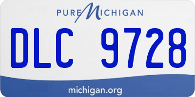 MI license plate DLC9728