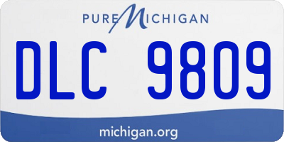 MI license plate DLC9809