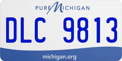 MI license plate DLC9813