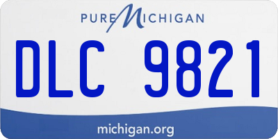 MI license plate DLC9821
