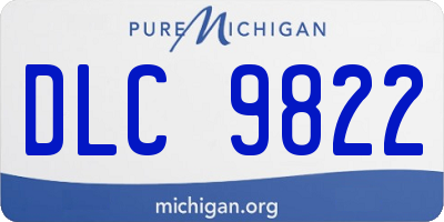 MI license plate DLC9822