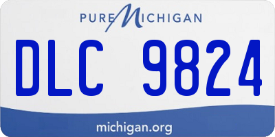 MI license plate DLC9824