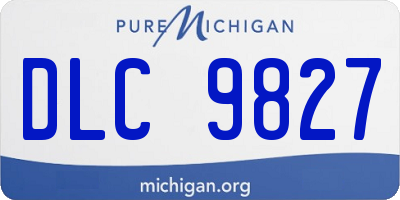 MI license plate DLC9827