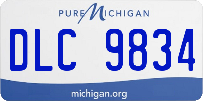 MI license plate DLC9834