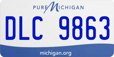 MI license plate DLC9863