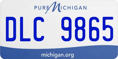 MI license plate DLC9865