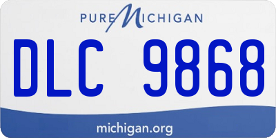MI license plate DLC9868