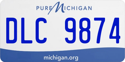 MI license plate DLC9874