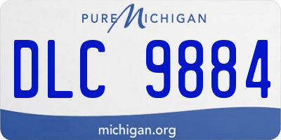 MI license plate DLC9884