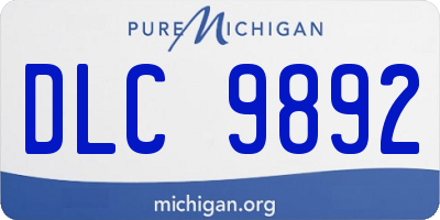 MI license plate DLC9892