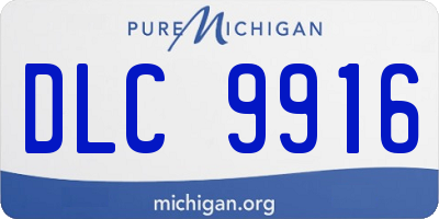 MI license plate DLC9916
