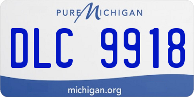 MI license plate DLC9918