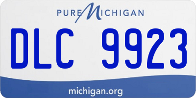 MI license plate DLC9923