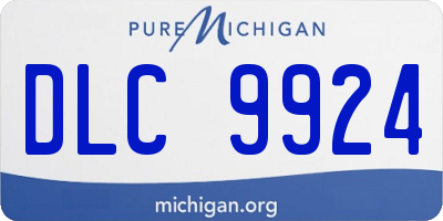 MI license plate DLC9924