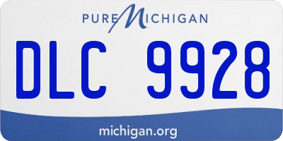 MI license plate DLC9928