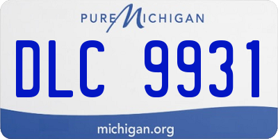 MI license plate DLC9931