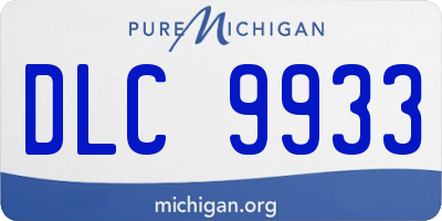 MI license plate DLC9933
