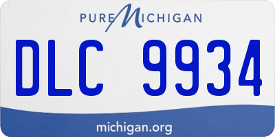 MI license plate DLC9934