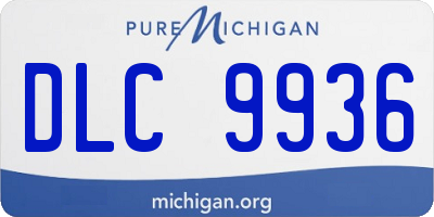 MI license plate DLC9936