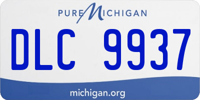 MI license plate DLC9937