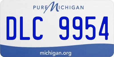 MI license plate DLC9954