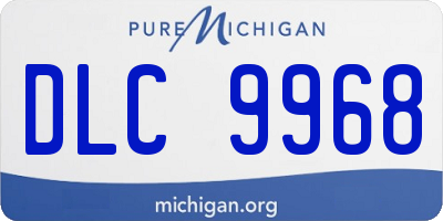 MI license plate DLC9968