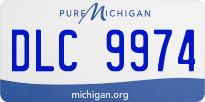 MI license plate DLC9974