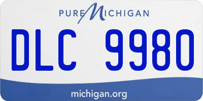 MI license plate DLC9980