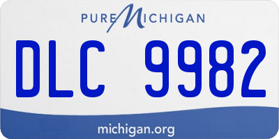 MI license plate DLC9982