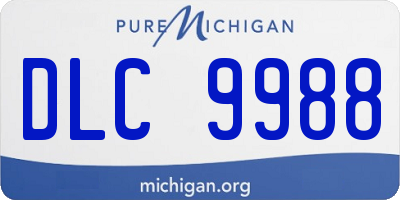 MI license plate DLC9988
