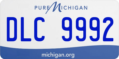 MI license plate DLC9992