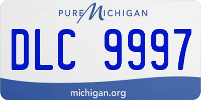 MI license plate DLC9997
