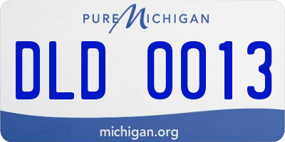 MI license plate DLD0013